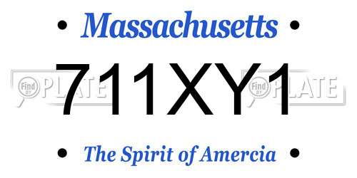 711XY1 Massachusetts License Plate