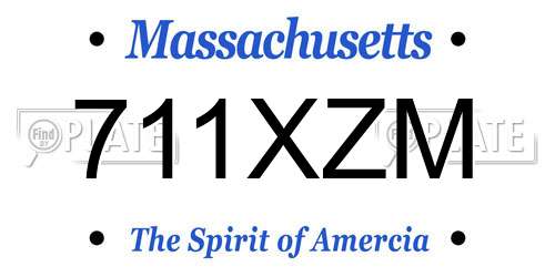 711XZM Massachusetts License Plate