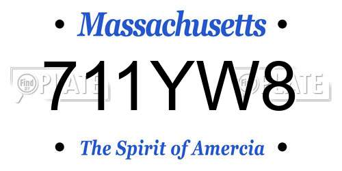 711YW8 Massachusetts License Plate