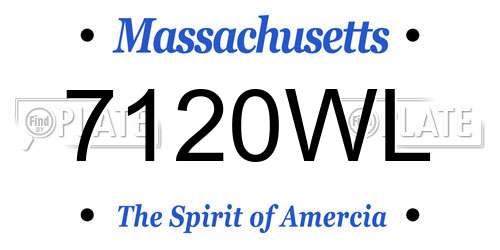 7120WL Massachusetts License Plate