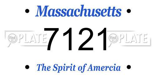 7121 Massachusetts License Plate