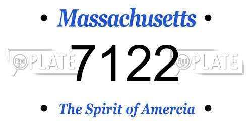7122 Massachusetts License Plate