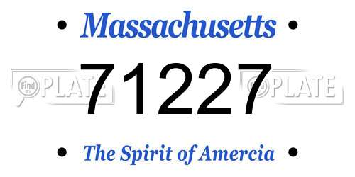 71227 Massachusetts License Plate