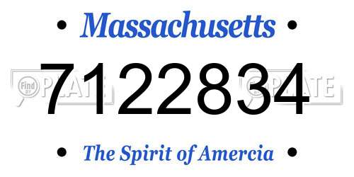 7122834 Massachusetts License Plate