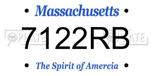 7122RB Massachusetts License Plate