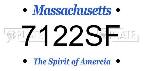 7122SF Massachusetts License Plate