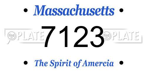 7123 Massachusetts License Plate