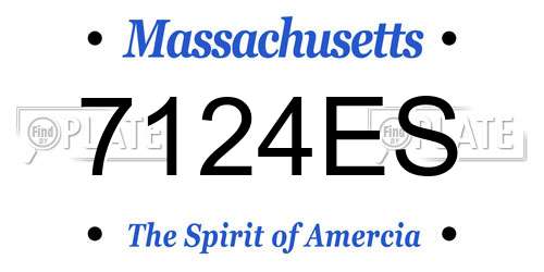 7124ES Massachusetts License Plate