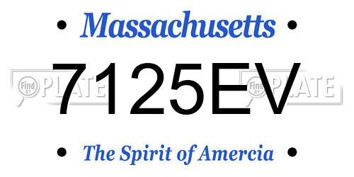7125EV Massachusetts License Plate