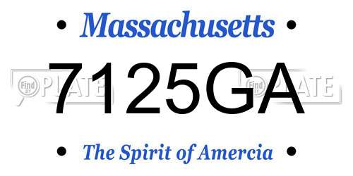7125GA Massachusetts License Plate
