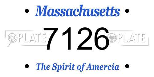 7126 Massachusetts License Plate