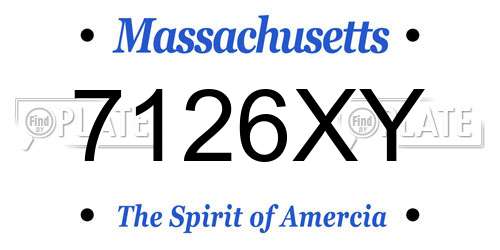 7126XY Massachusetts License Plate
