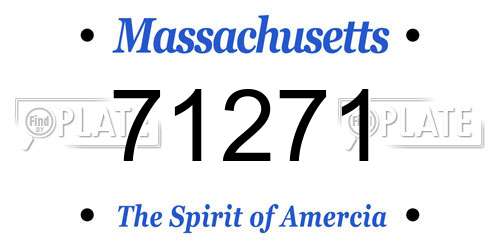 71271 Massachusetts License Plate