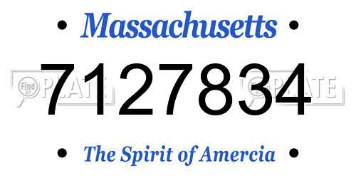 7127834 Massachusetts License Plate