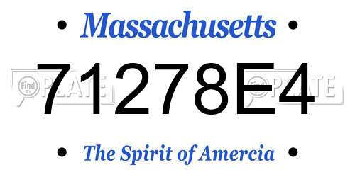 71278E4 Massachusetts License Plate