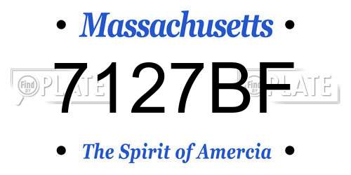 7127BF Massachusetts License Plate