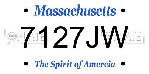 7127JW Massachusetts License Plate