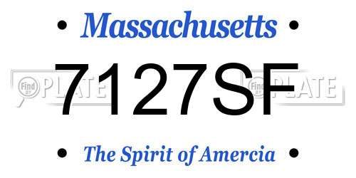 7127SF Massachusetts License Plate