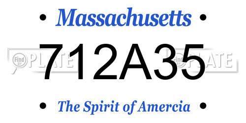 712A35 Massachusetts License Plate
