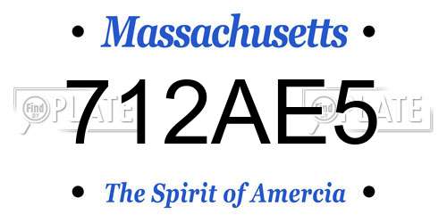 712AE5 Massachusetts License Plate