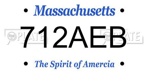 712AEB Massachusetts License Plate