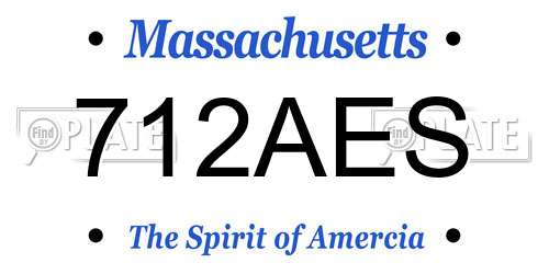 712AES Massachusetts License Plate