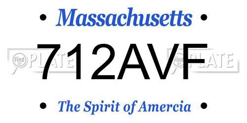 712AVF Massachusetts License Plate