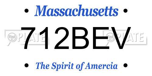 712BEV Massachusetts License Plate