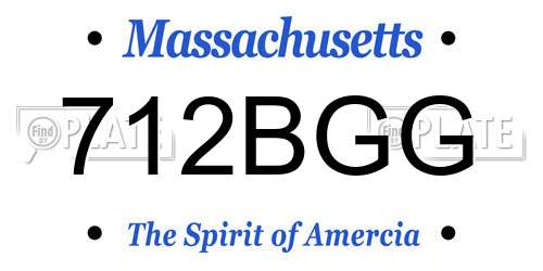 712BGG Massachusetts License Plate