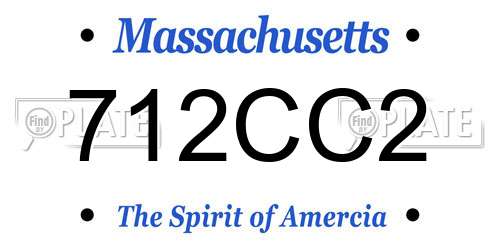 712CC2 Massachusetts License Plate