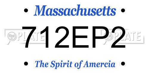 712EP2 Massachusetts License Plate