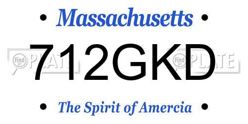 712GKD Massachusetts License Plate