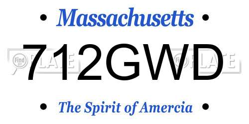 712GWD Massachusetts License Plate