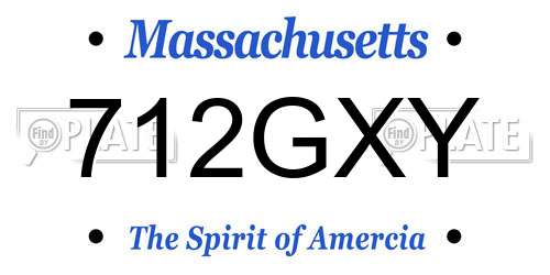 712GXY Massachusetts License Plate