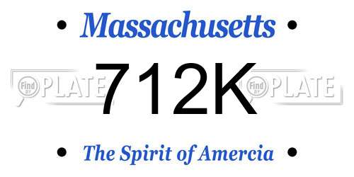 712K Massachusetts License Plate