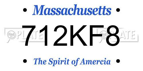 712KF8 Massachusetts License Plate