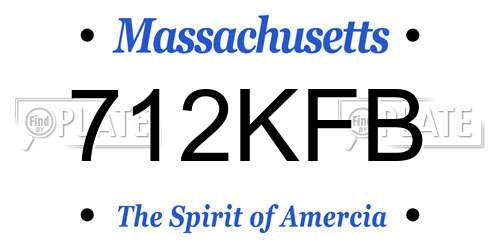712KFB Massachusetts License Plate