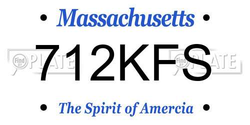 712KFS Massachusetts License Plate