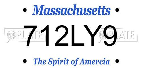 712LY9 Massachusetts License Plate