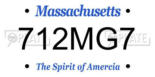 712MG7 Massachusetts License Plate