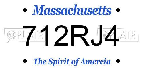 712RJ4 Massachusetts License Plate