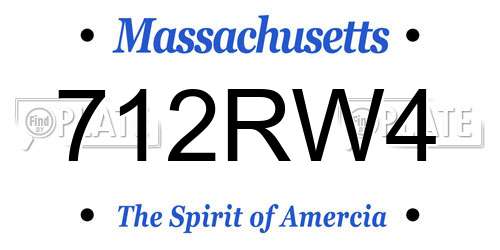712RW4 Massachusetts License Plate