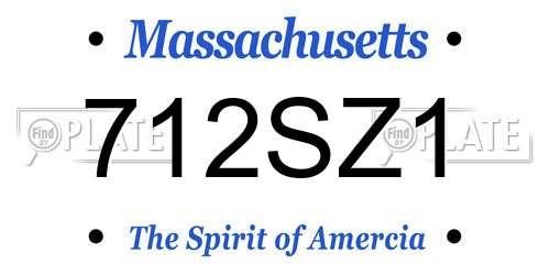 712SZ1 Massachusetts License Plate