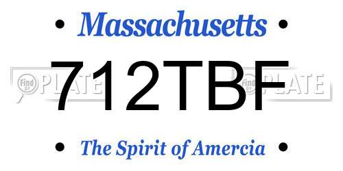 712TBF Massachusetts License Plate
