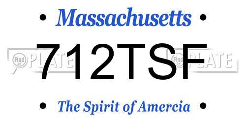 712TSF Massachusetts License Plate
