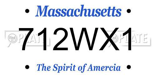 712WX1 Massachusetts License Plate