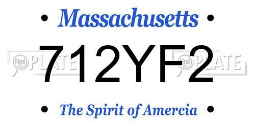 712YF2 Massachusetts License Plate