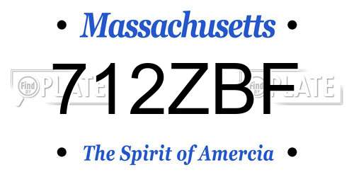 712ZBF Massachusetts License Plate