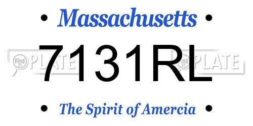 7131RL Massachusetts License Plate