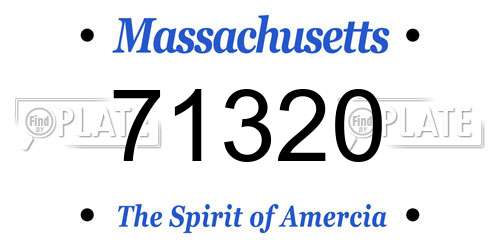 71320 Massachusetts License Plate